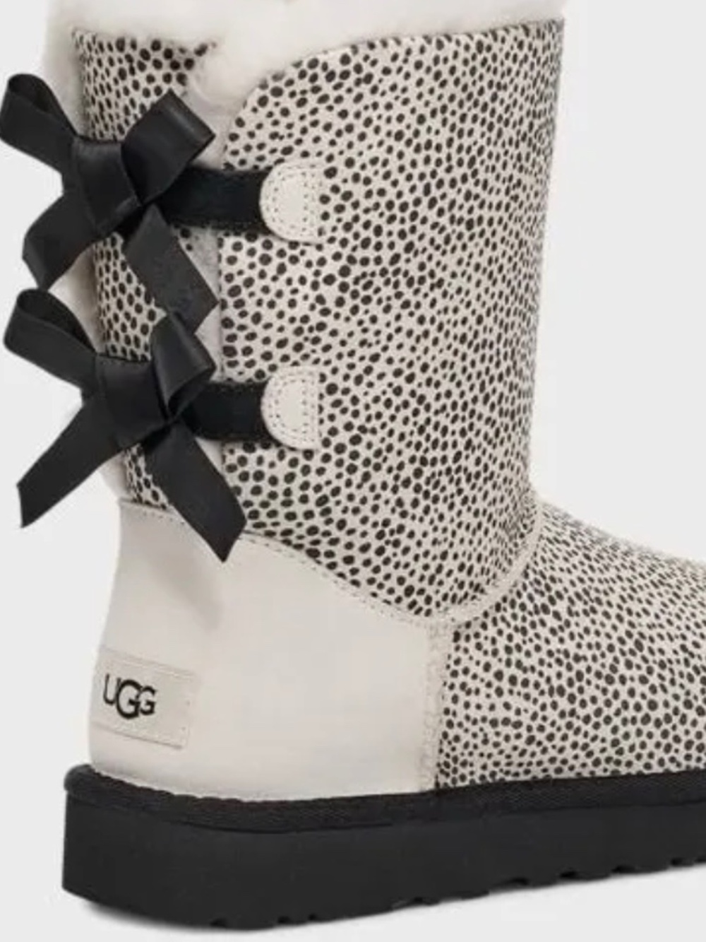 RARE Ugg Bailey Bow Cheetah Print Ivory